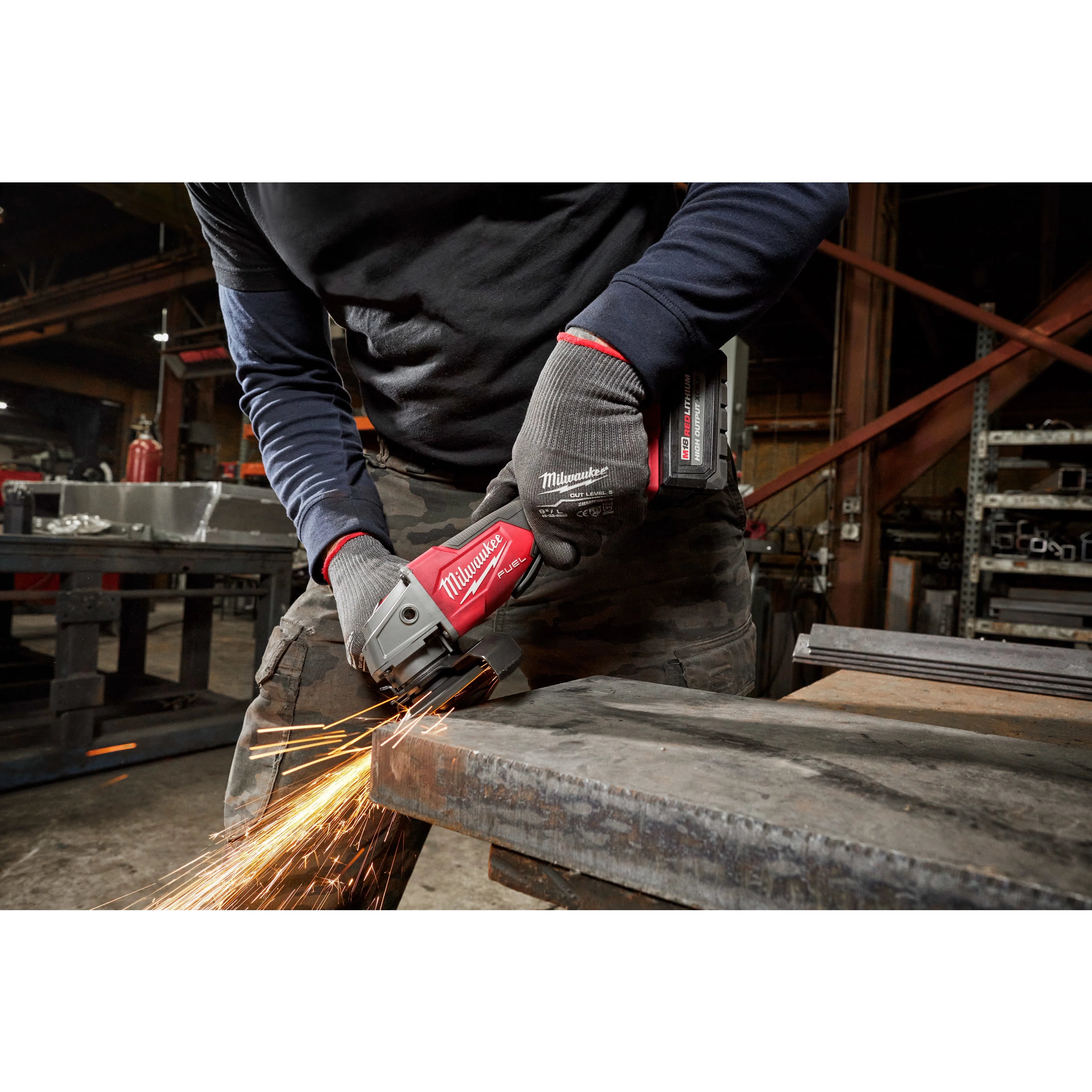 Milwaukee M18 FUEL 18V Brushless Cordless 4-1/2 in./5 in. Braking Angle Grinder, Paddle Switch (2880-20) w/ HIGH OUTPUT Batteries Bundle - Image 8