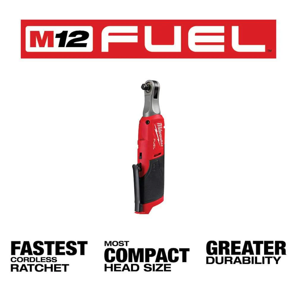 Milwaukee M18 FUEL 18V Mid‑Torque 1/2 in. Impact Wrench & M12 FUEL 3/8 in. High‑Speed Ratchet Combo Kit (Batteries & Charger) - Image 5