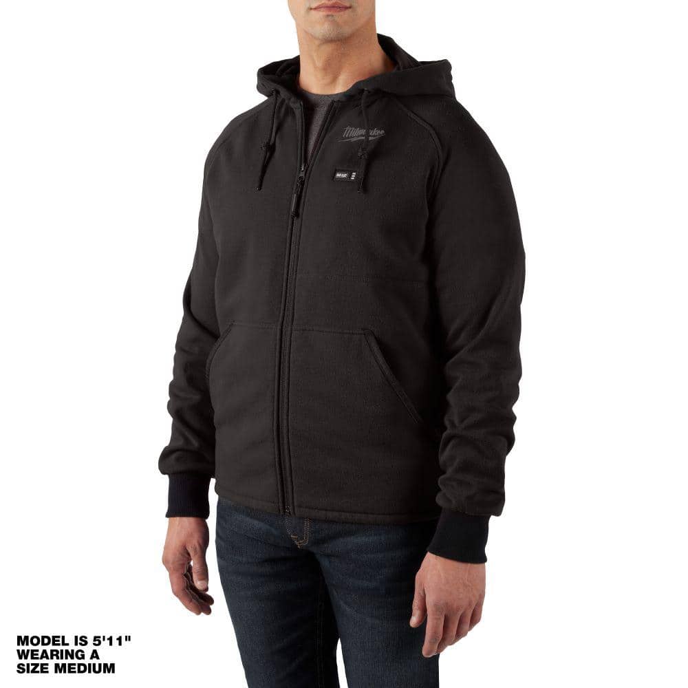 Milwaukee Men’s 2X-Large M12 12-Volt Lithium-Ion Cordless Black Heated Hoodie (Jacket & Battery Holder Only)