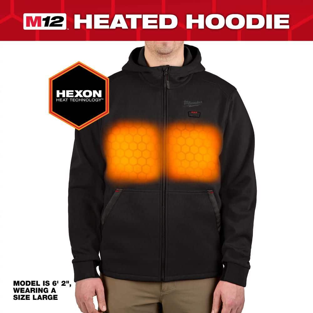 Milwaukee Men’s 2X-Large M12 12-Volt Lithium-Ion Cordless Red Heated Hoodie (Jacket & Battery Holder Only)