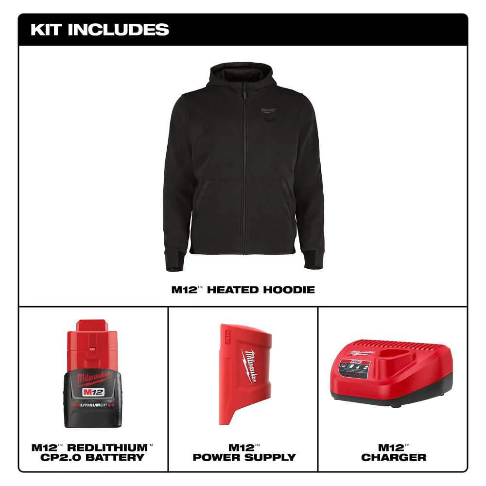 Milwaukee Men’s 2X-Large M12 12-Volt Lithium-Ion Cordless Red Heated Hoodie (Jacket & Battery Holder Only) - Image 3