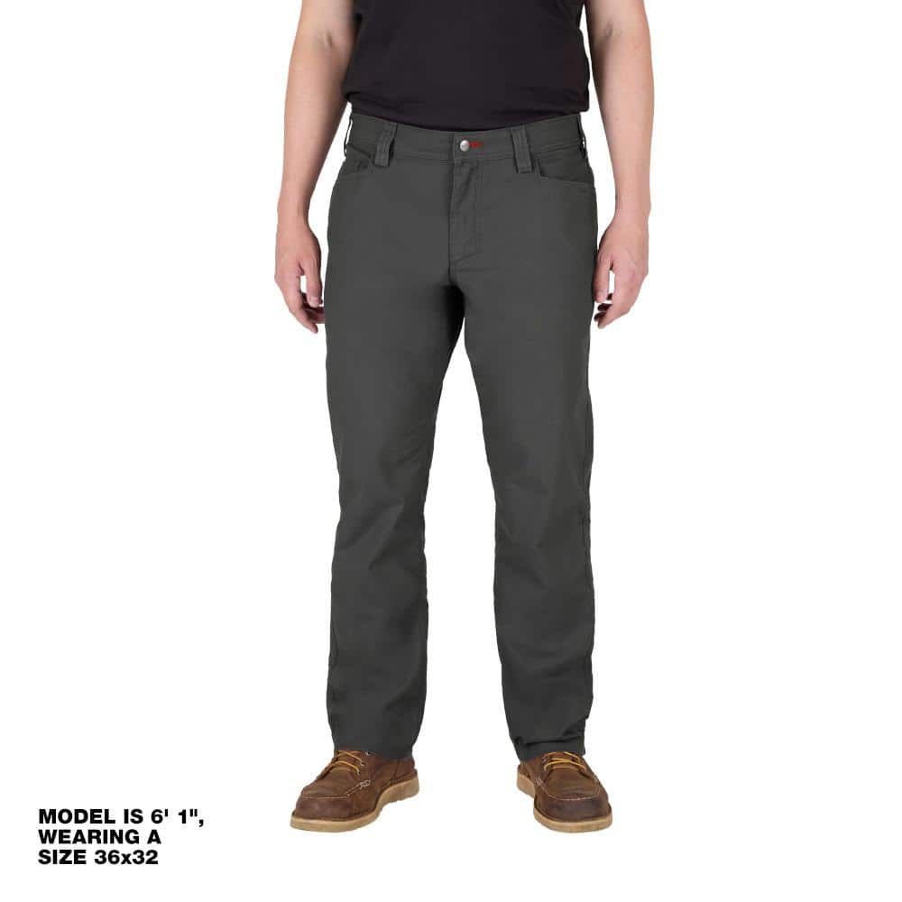 Milwaukee Men's 34x34 Gray Cotton/Polyester Work Pants with 7 Pockets