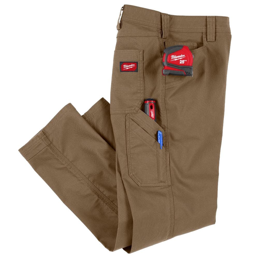 Milwaukee Men's 34x34 Khaki Cotton/Polyester Work Pants with 7 Pockets - Image 8