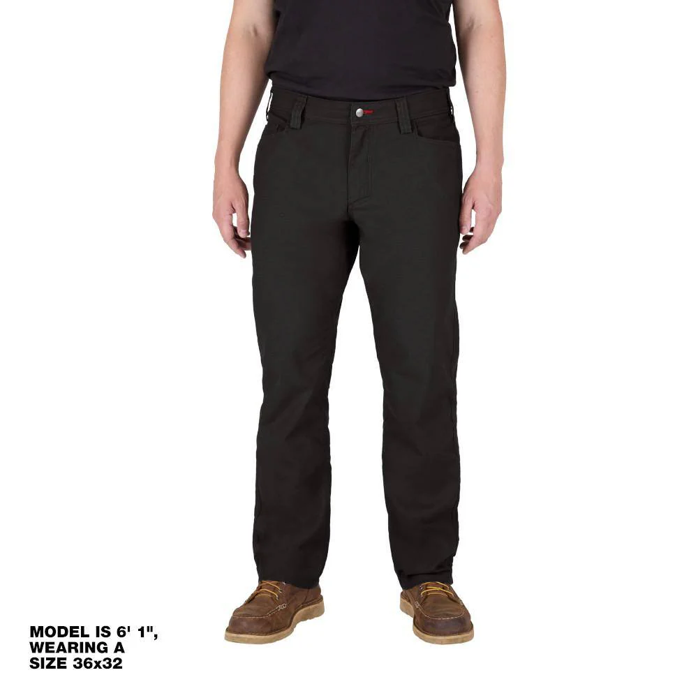 Milwaukee Men's 36x32 Black Cotton/Polyester Work Pants with 7 Pockets