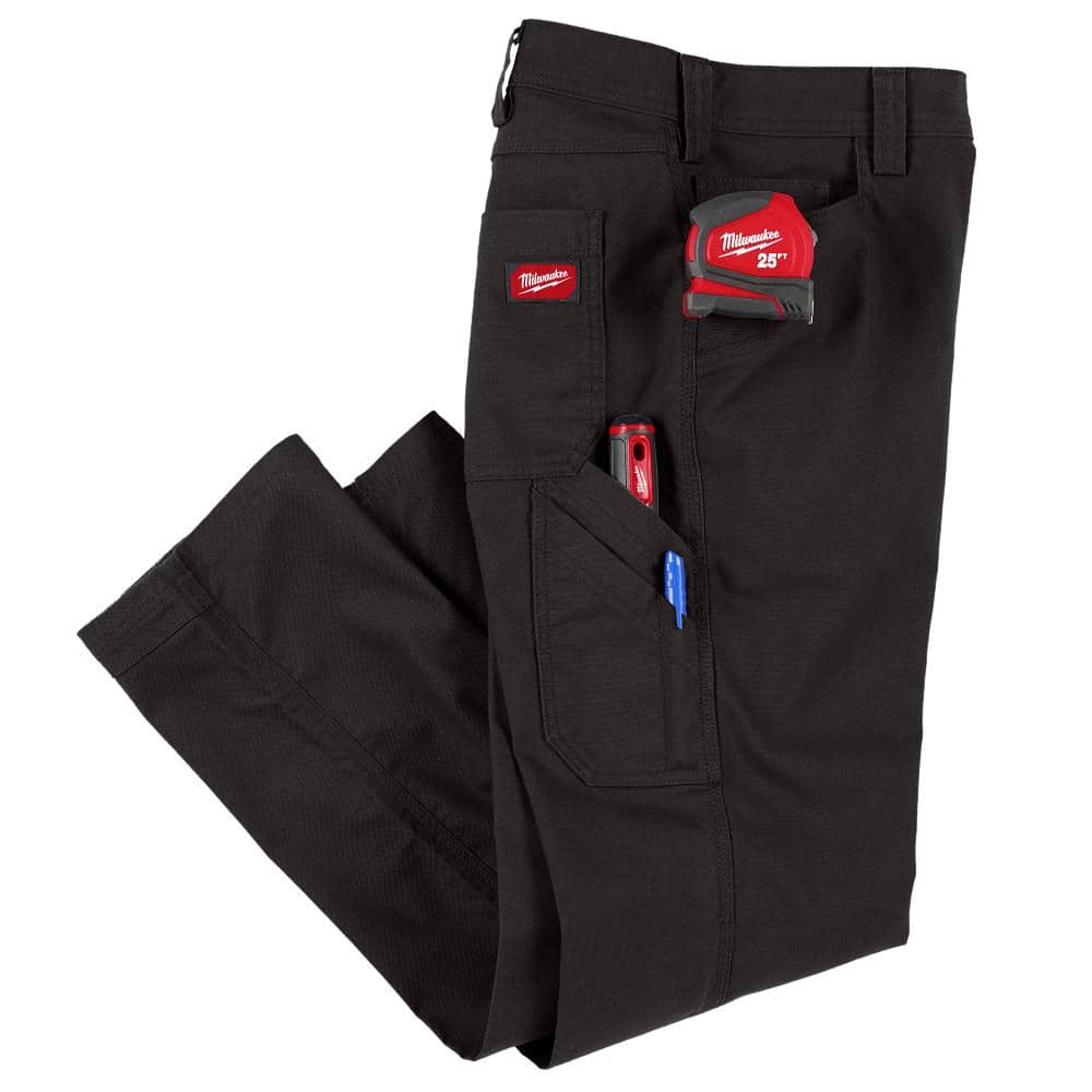 Milwaukee Men's Black Cotton/Polyester Work Pants with 7 Pockets, Size 36x32 - Image 8