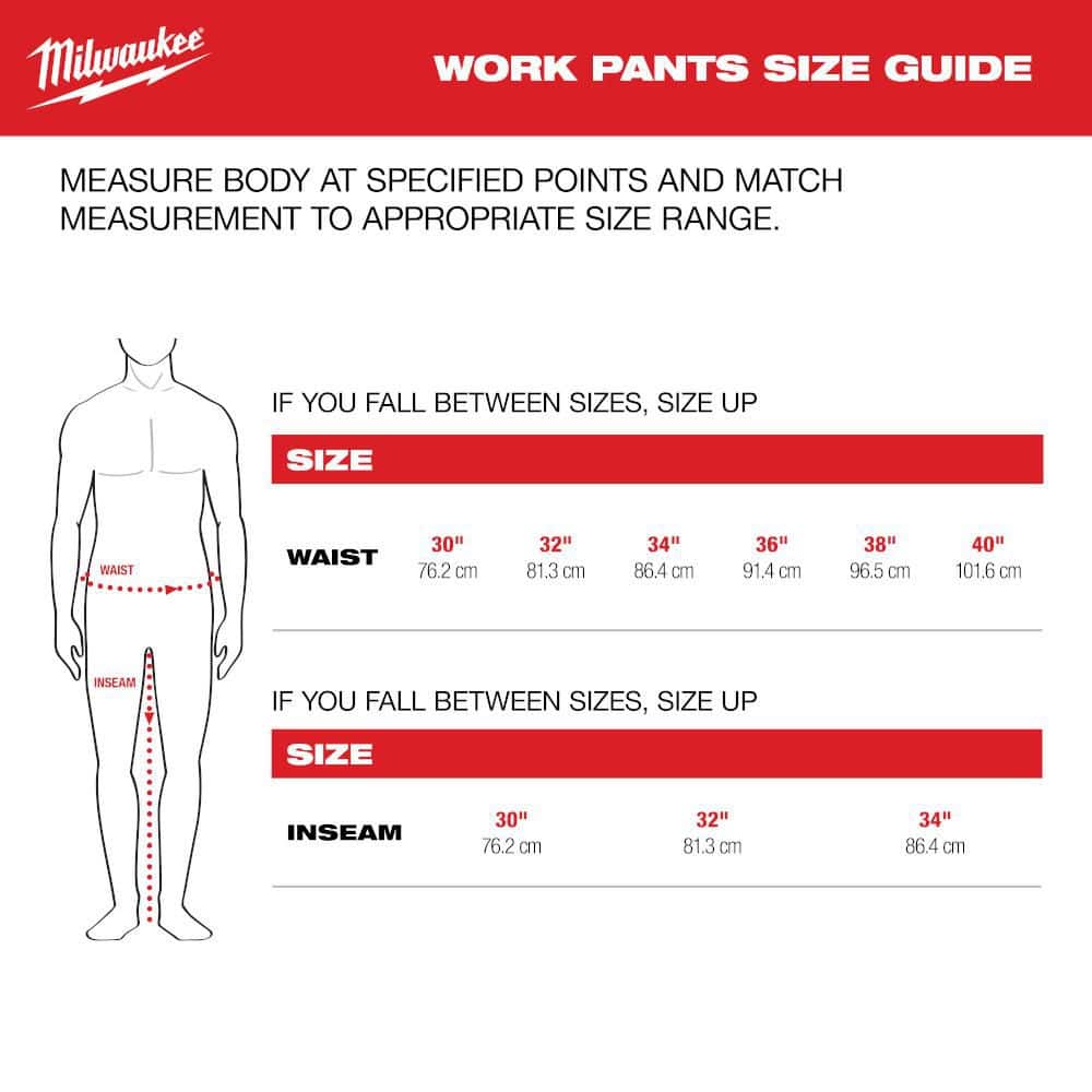 Milwaukee Men's Black FREEFLEX Tech Work Pants with 7 Pockets, 38x32 - Image 8