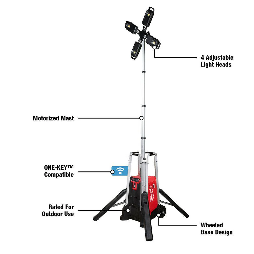 Milwaukee MX FUEL ROCKET Tower Light/Charger Kit with M18 FUEL 1 in. Cordless SDS-Plus Rotary Hammer Kit - Image 7