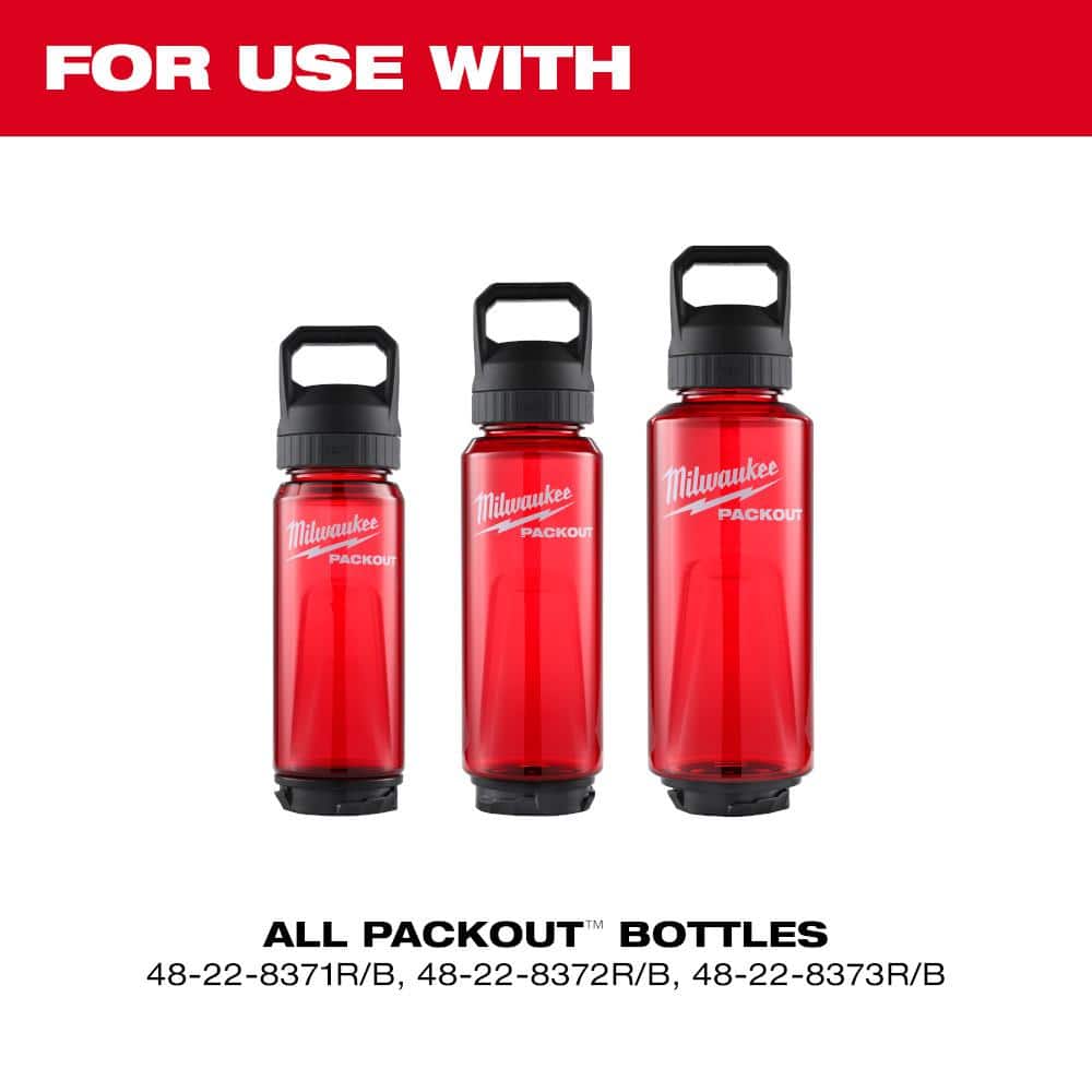 Milwaukee PACKOUT 34 oz. Red Plastic Bottle with Chug Lid - Image 4