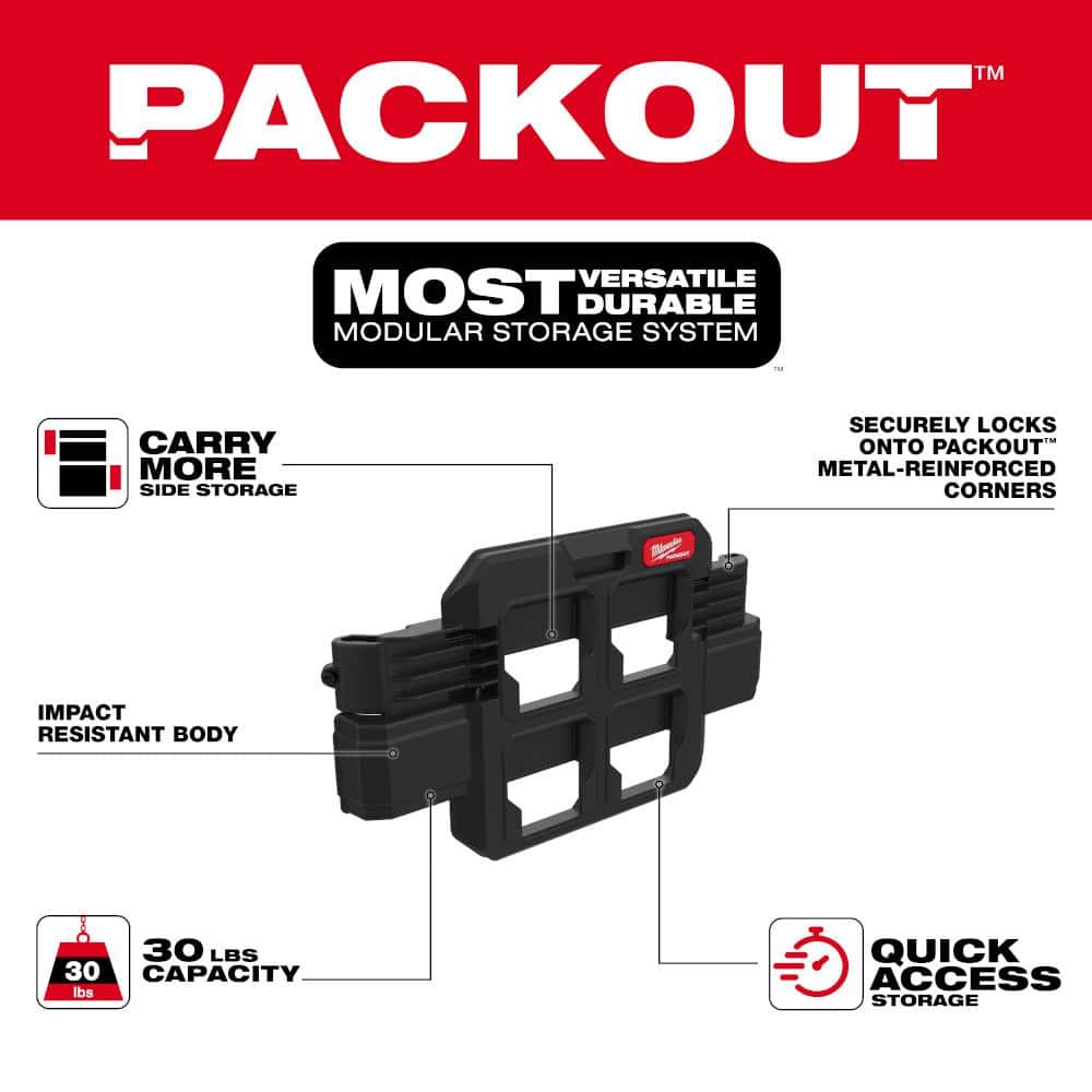 Milwaukee PACKOUT Compact Plate Tool Box Rack Attachment, 16.8 in x 9.6 in x 2.6 in - Image 4
