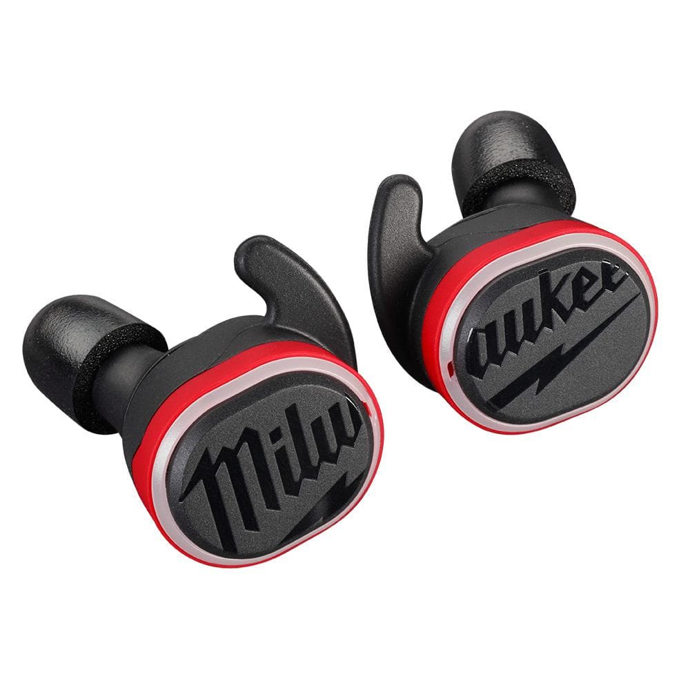 Milwaukee REDLITHIUM USB Bluetooth Jobsite Ear Buds, Noise-Cancelling In‑Ear, Red (2191-21)