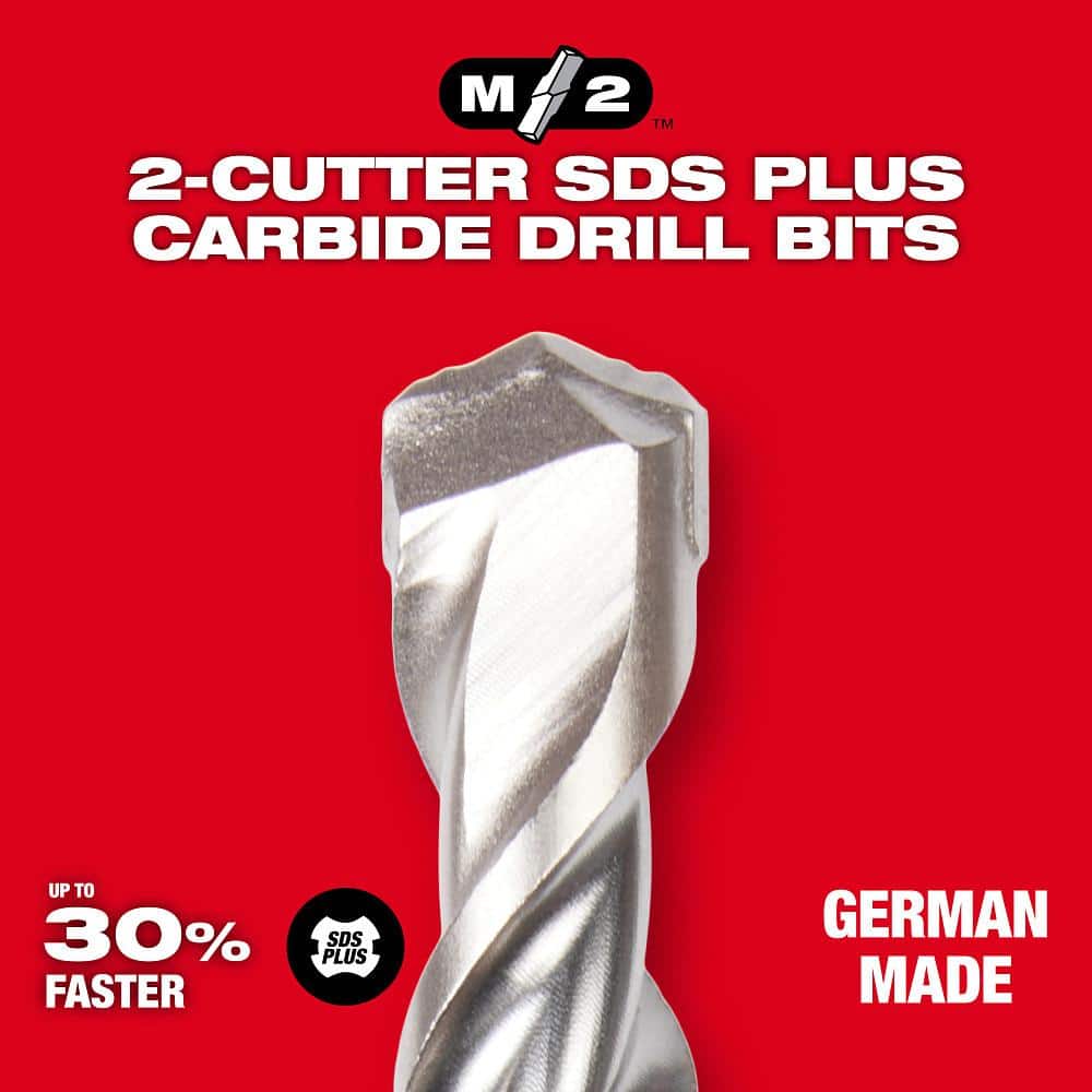 Milwaukee SDS PLUS M2 2-Cutter 5/32 in. x 6 in. Masonry Drill Bit, 5-Pack - Image 6
