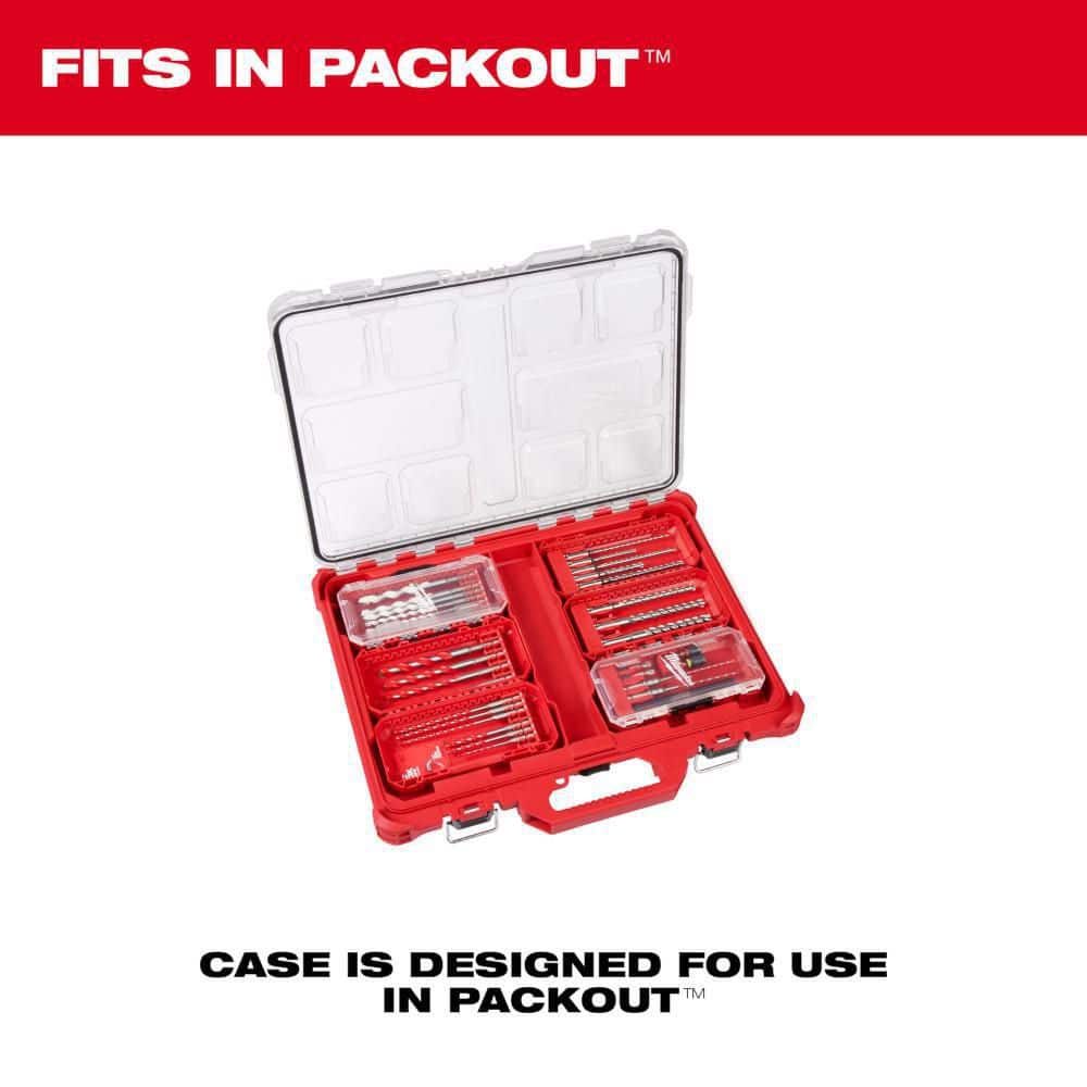 Milwaukee SHOCKWAVE Carbide Multi-Material Drill & Driver Bit Set with PACKOUT Case, 107-Piece (Model 48-20-8899/48-32-4082) - Image 4