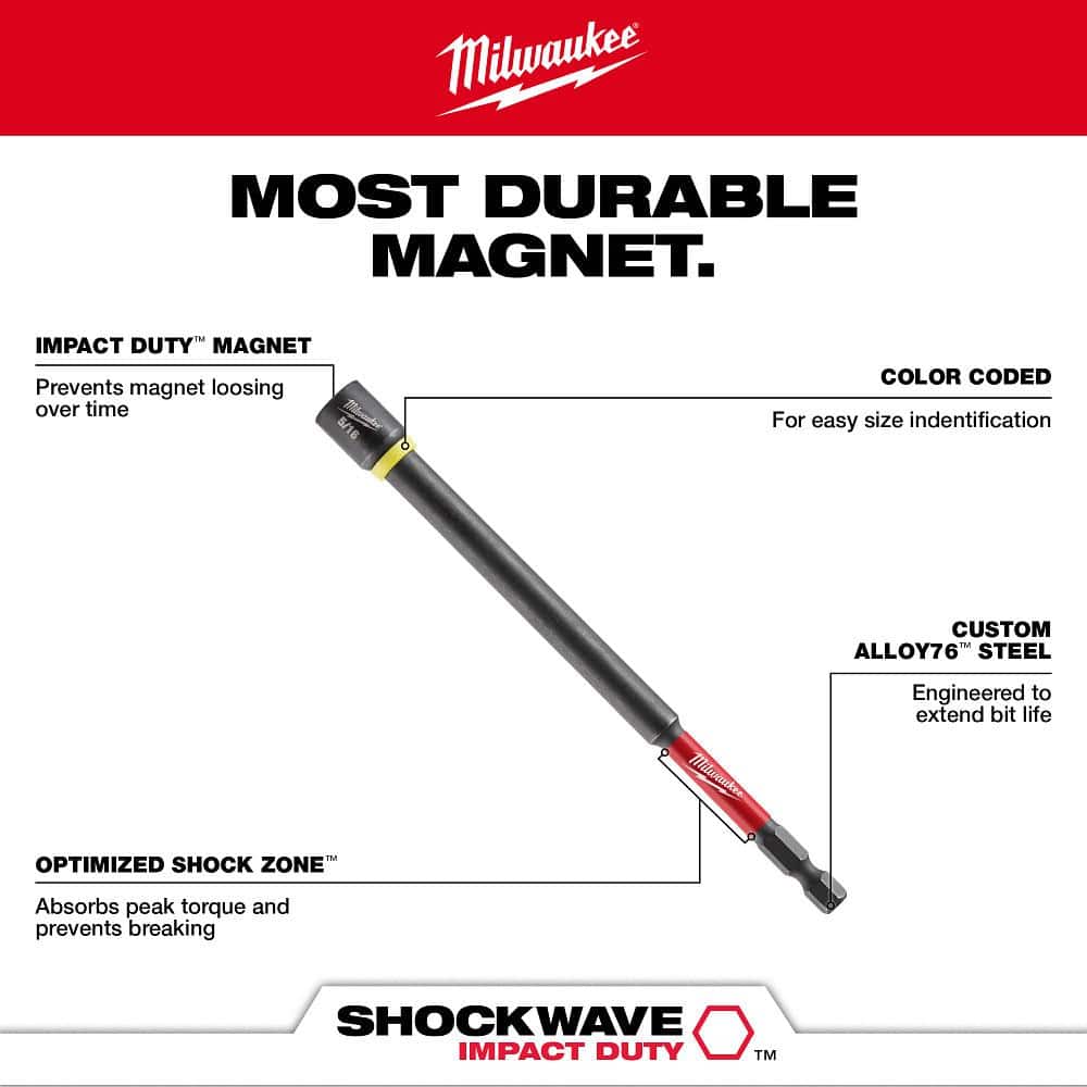 Milwaukee SHOCKWAVE Impact Duty 6 in. Magnetic Nut Driver Set (6-Pieces) - Image 4