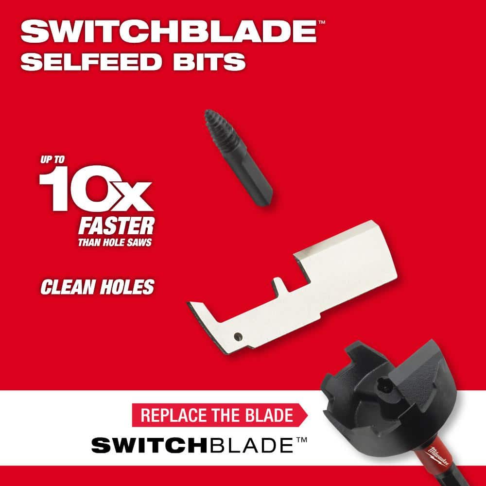 Milwaukee SWITCHBLADE Plumbers Self-Feed Bits Kit, 5-Piece (49-22-5100) - Image 4