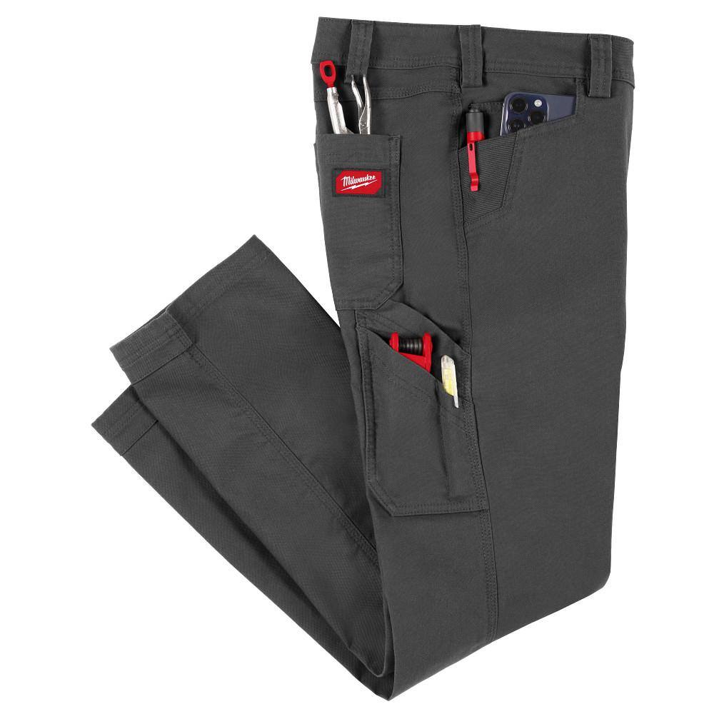 Milwaukee Women's Gray Work Pants with 7 Pockets – Size 6 (F650G-6R) - Image 7
