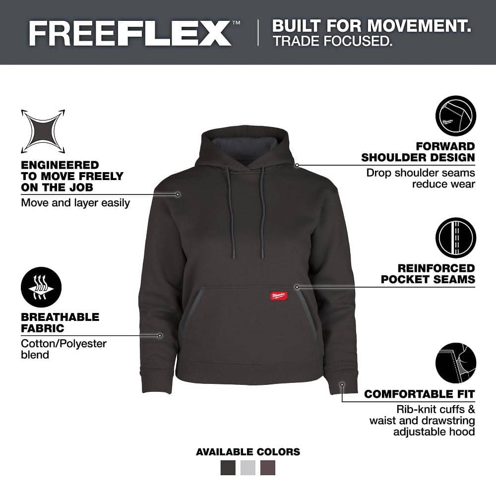 Milwaukee Women's Large Black Midweight Cotton/Polyester Long-Sleeve Pullover Hoodie - Image 2
