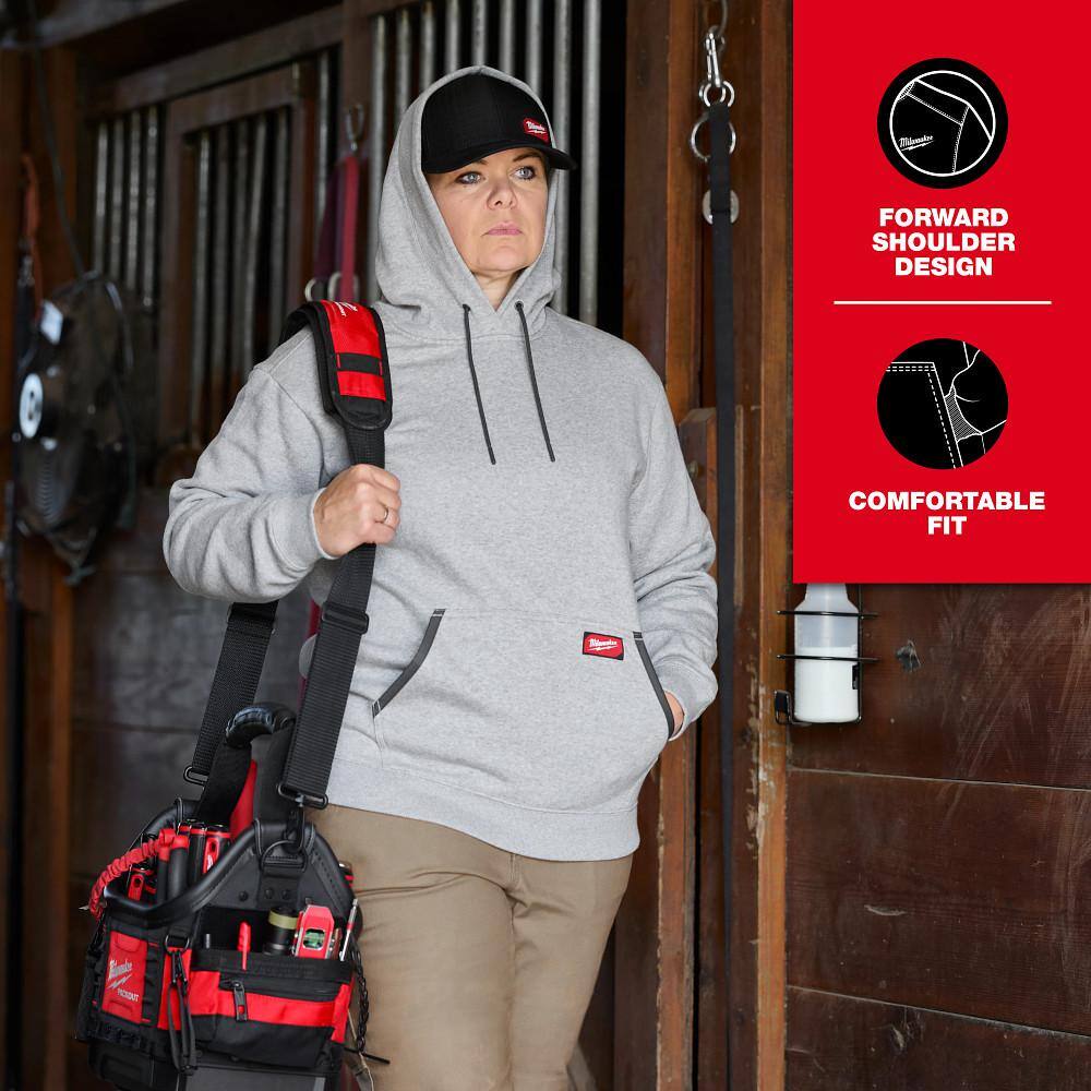 Milwaukee Women’s Large Gray Midweight Cotton/Polyester Long-Sleeve Pullover Hoodie - Image 4