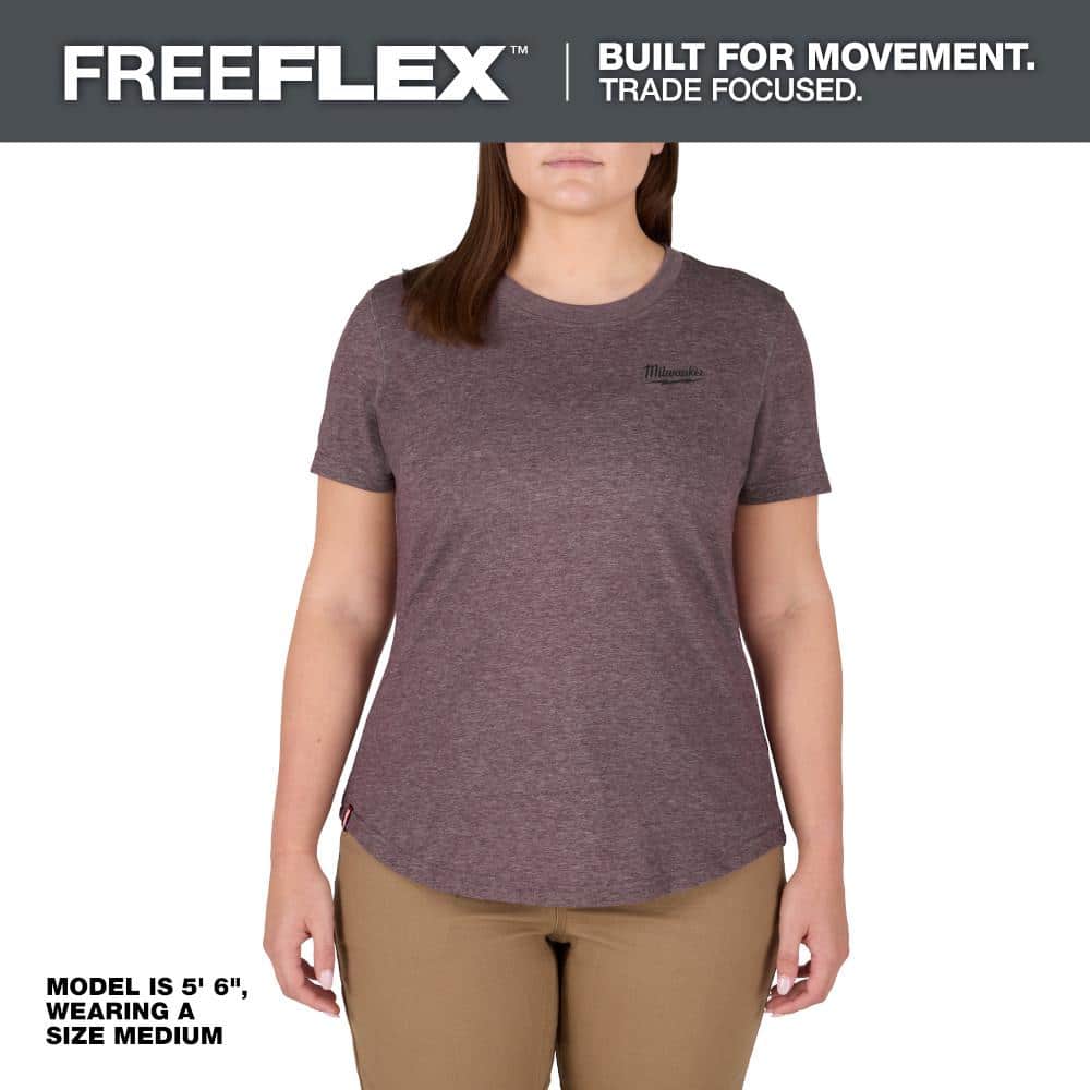 Milwaukee Women’s Large Purple FREEFLEX Short Sleeve Hybrid Work T-Shirt