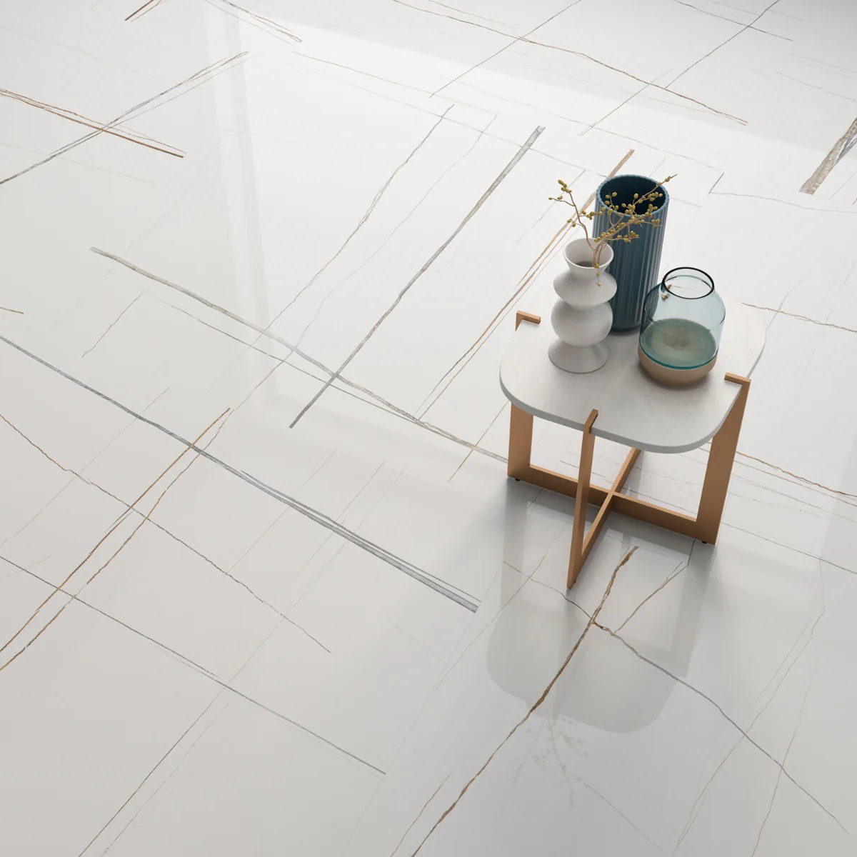 Minera Sahara Blanco White 24x48 Polished Porcelain Tile - Lux Tile