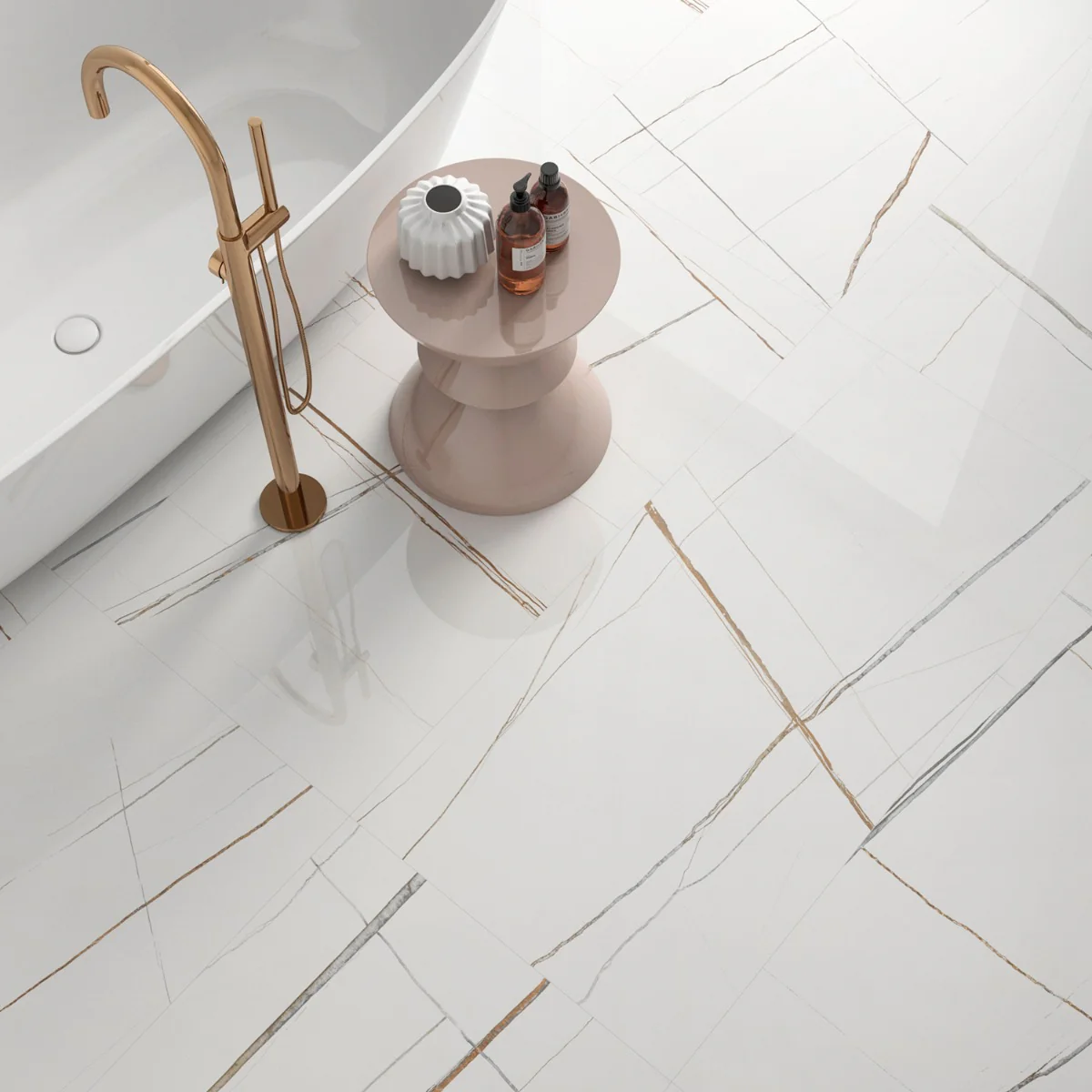Minera Sahara Blanco White 24x48 Polished Porcelain Tile - Lux Tile - Image 10