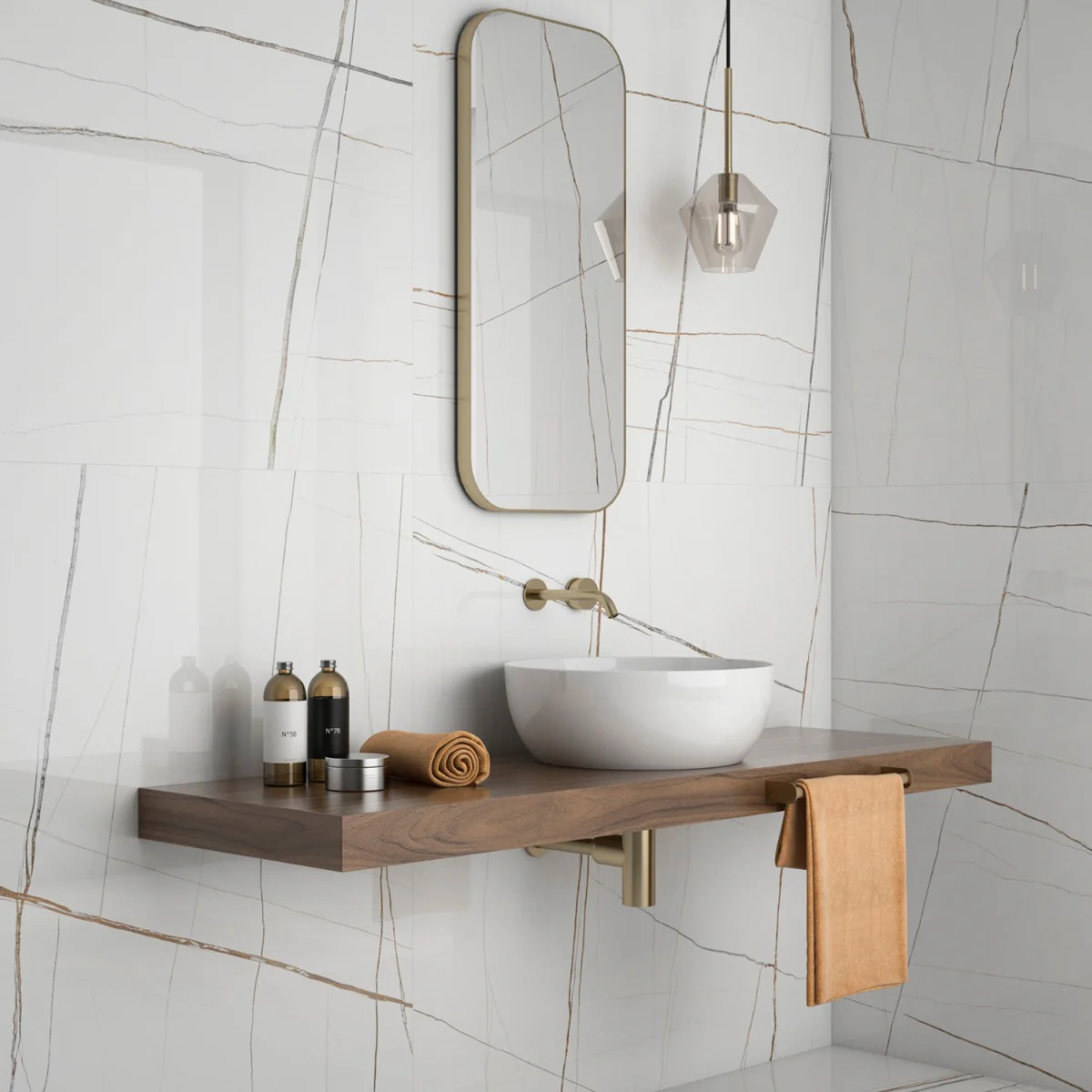 Minera Sahara Blanco White 24x48 Polished Porcelain Tile - Lux Tile - Image 6