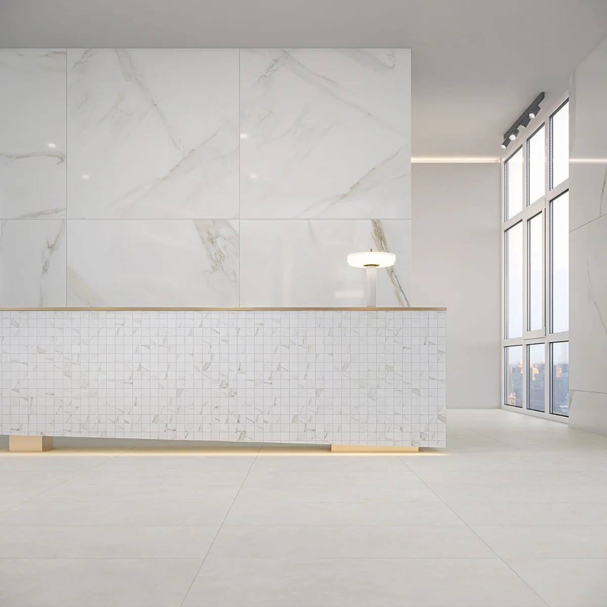 Minera Aurora Gold 48x48 Polished Porcelain Tile - Lux Tile