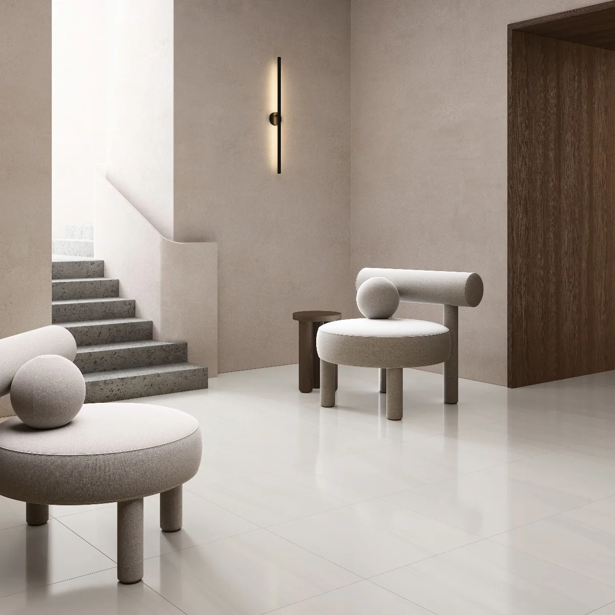 Minera Dolomite Warm White 24x24 Polished Porcelain Tile