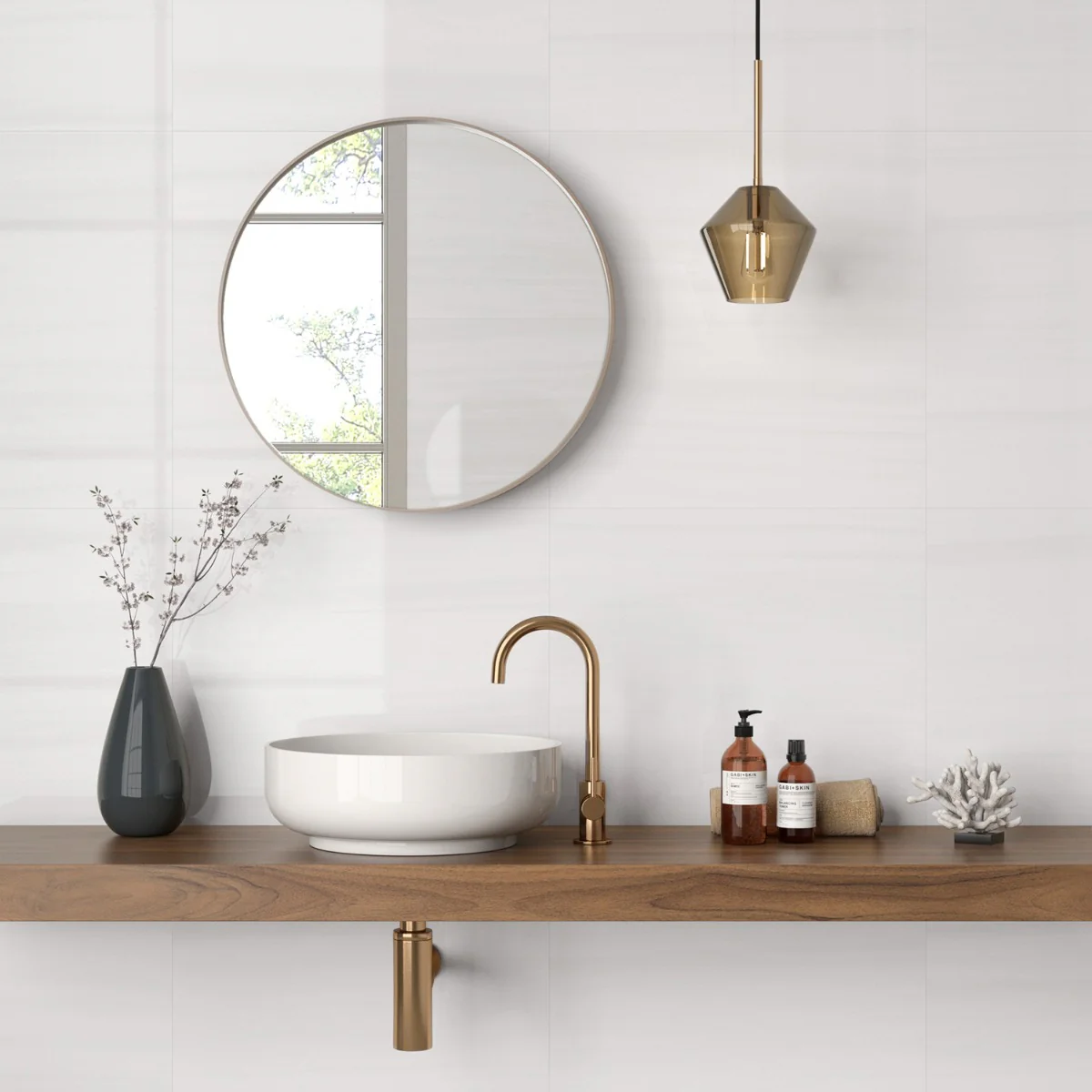 Minera Dolomite Warm White 24x24 Polished Porcelain Tile - Image 5