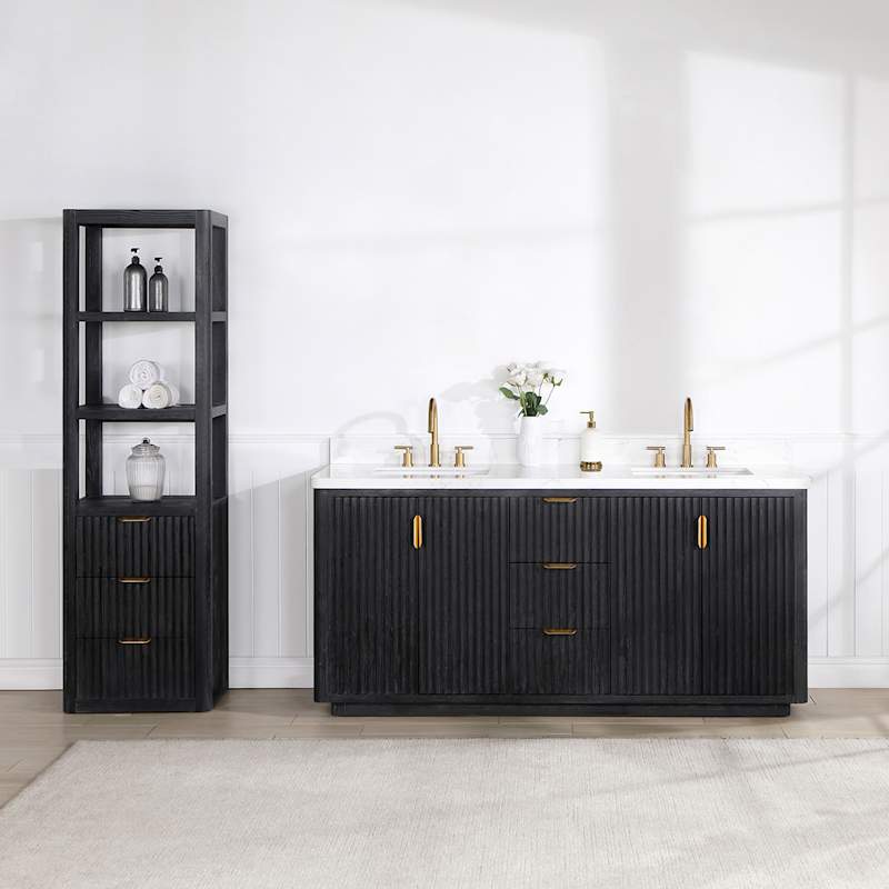 Miseno Cádiz 72" Free Standing Double Basin Vanity Set with Cabinet and Stone Composite Top, 8" Widespread, Soft-Close, Backsplash Included - Image 2