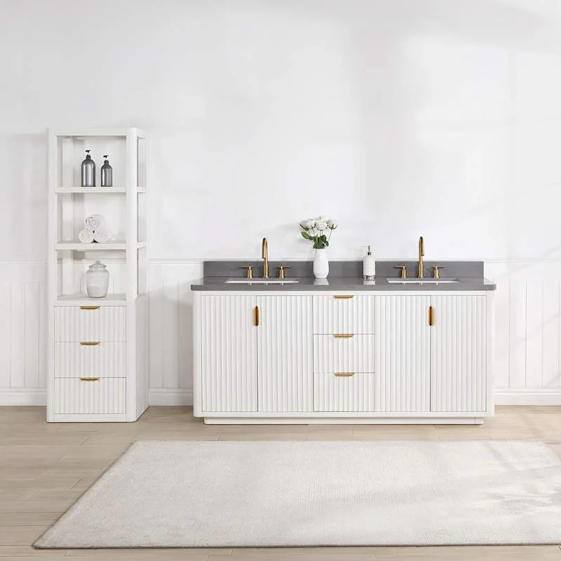 Miseno Cádiz 72" Free Standing Double Basin Vanity Set with Cabinet and Stone Composite Top, 8" Widespread, Soft-Close, Backsplash Included - Image 7