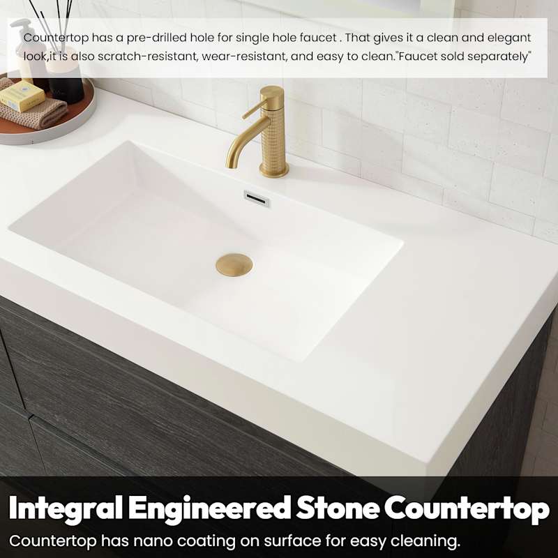 Miseno Huesca 84" Free Standing Double Basin Vanity Set with Cabinet and Composite Stone Top – No Mirror (North American Oak) - Image 4