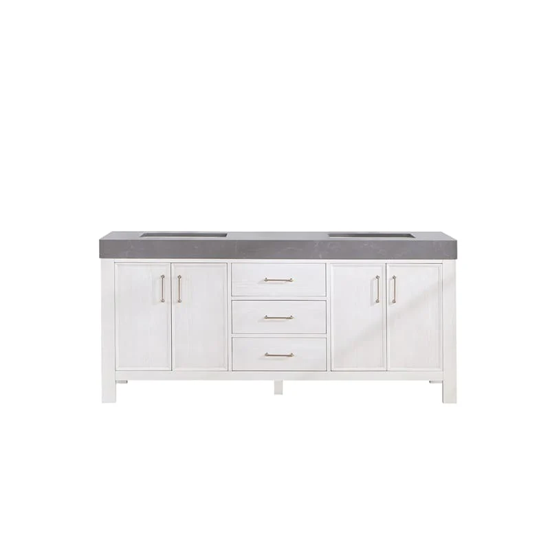 Miseno León 72" Free Standing Double Basin Vanity Set – Solid Wood Cabinet with Stone Composite Top - Image 6