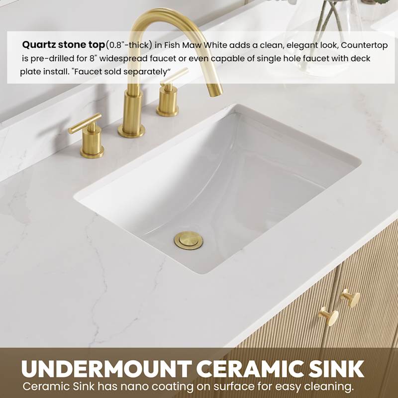 Miseno Oza 72" Free Standing Double Basin Bathroom Vanity Set with Cabinet and Quartz Top – Aged Dark Brown Oak - Image 5