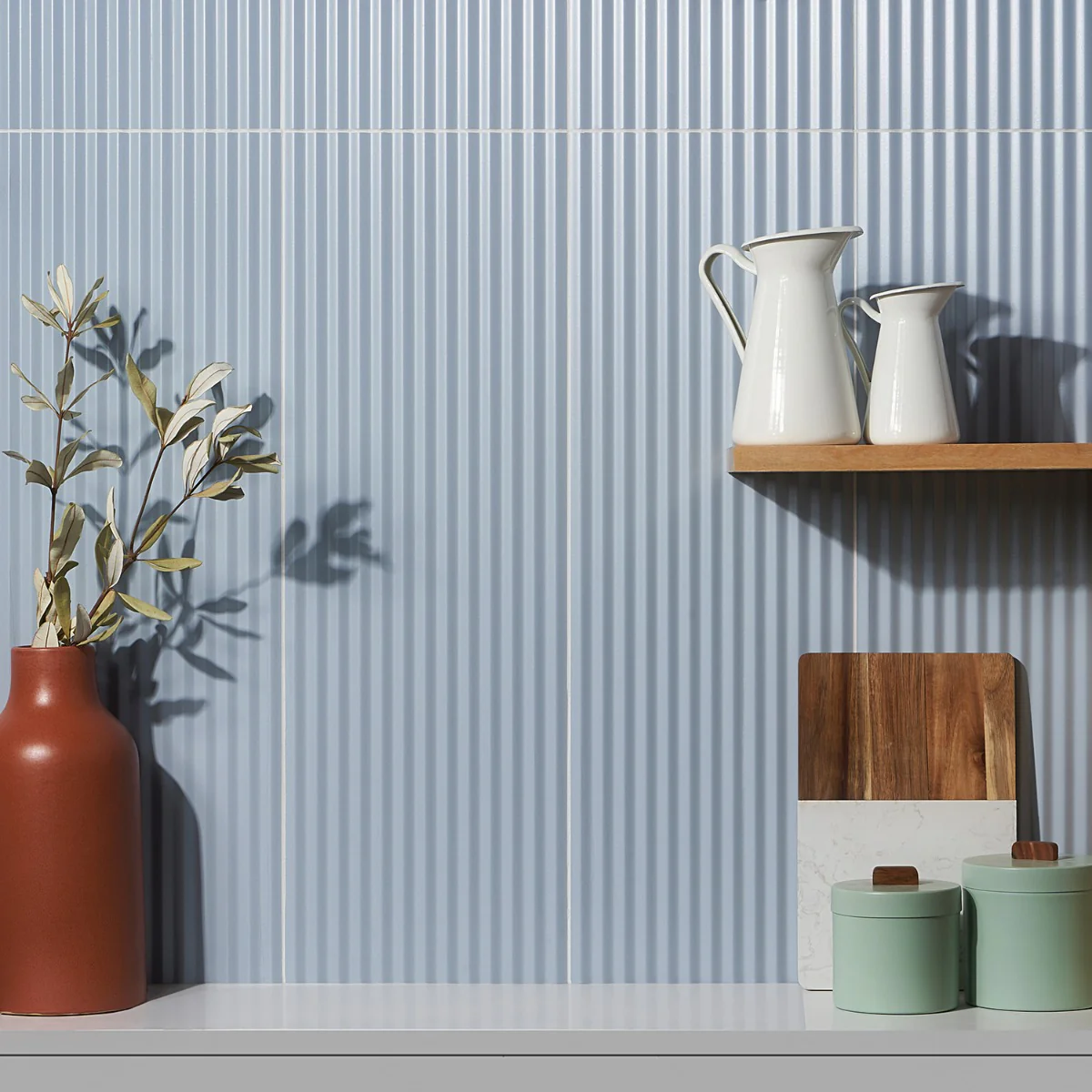 Mod 3D Denim Blue 12x36 Matte Ceramic Tile - Lux Tile