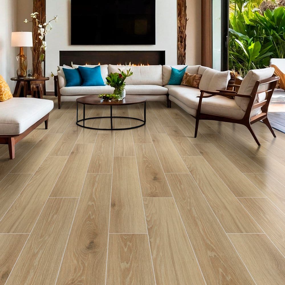Modena Natural Beige 9 in. x 47 in. Matte Porcelain Floor and Wall Tile (12 sq. ft./Case) - Image 3