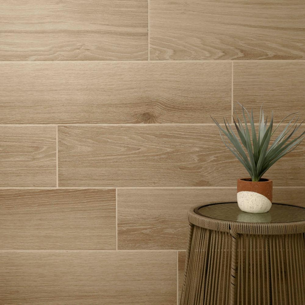 Modena Natural Beige 9 in. x 47 in. Matte Porcelain Floor and Wall Tile (12 sq. ft./Case) - Image 4