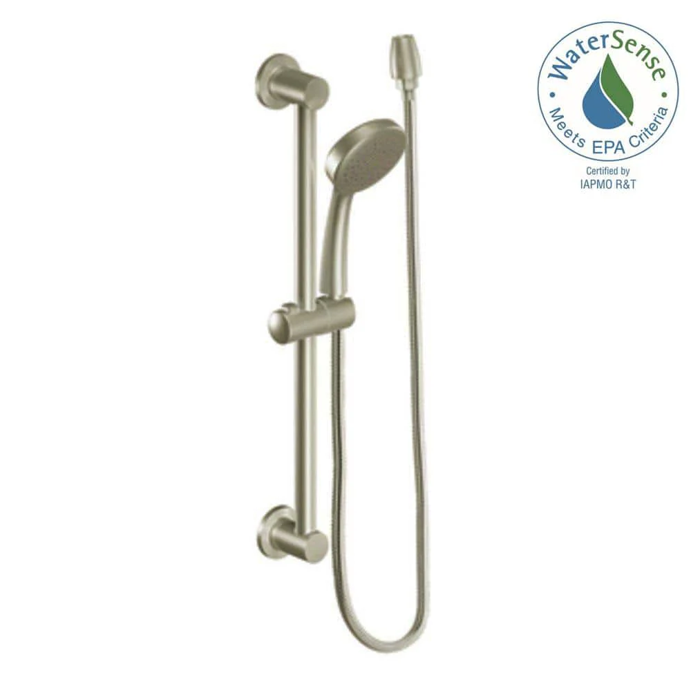 MOEN 1-Spray Eco-Performance 4 in. Hand Shower with 24 in. Slide Bar, Brushed Nickel - Image 5