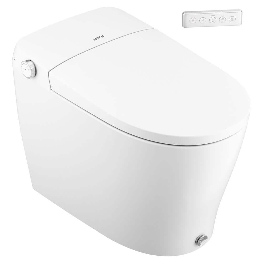 MOEN 5-Series Elongated Bidet Toilet in White with Built-in Cleansing Functions