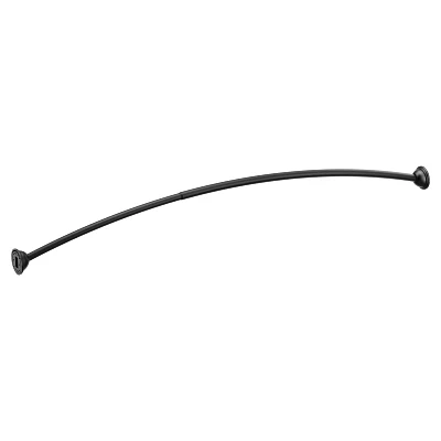 Moen 54-in to 72-in Matte Black Fixed Single Curve Shower Rod - Image 4