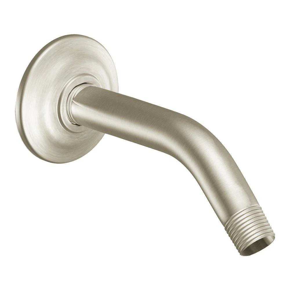 Moen 6-in Brushed Nickel Shower Arm and Flange, 1/2-in MIPT (MCL10154BN)
