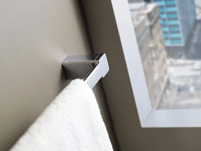 Moen 90 Degree 24-in Chrome Wall Mount Single Towel Bar - Image 3