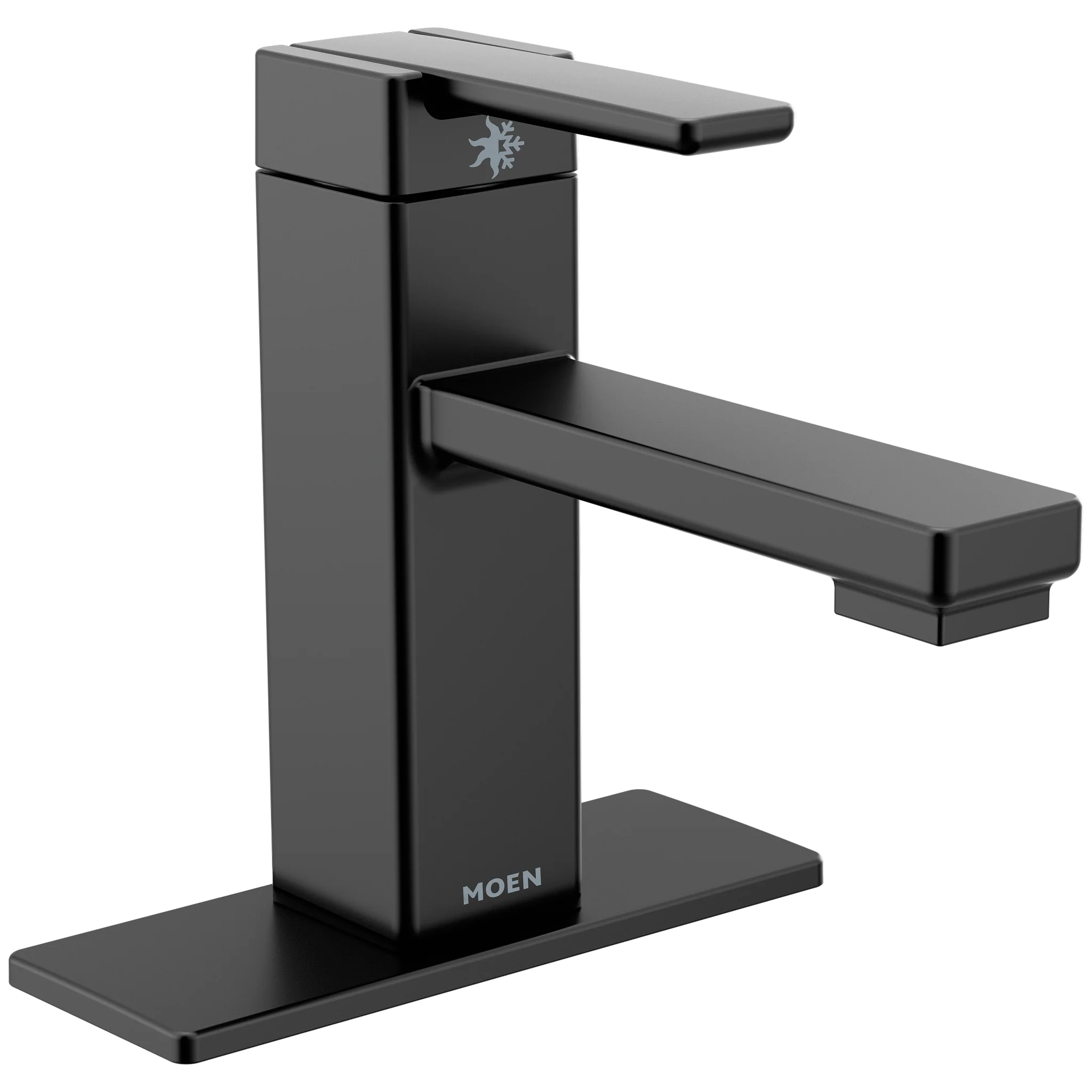 Moen 90 Degree Brushed Nickel 1‑Handle Single‑Hole WaterSense Bathroom Sink Faucet with Drain - Image 3