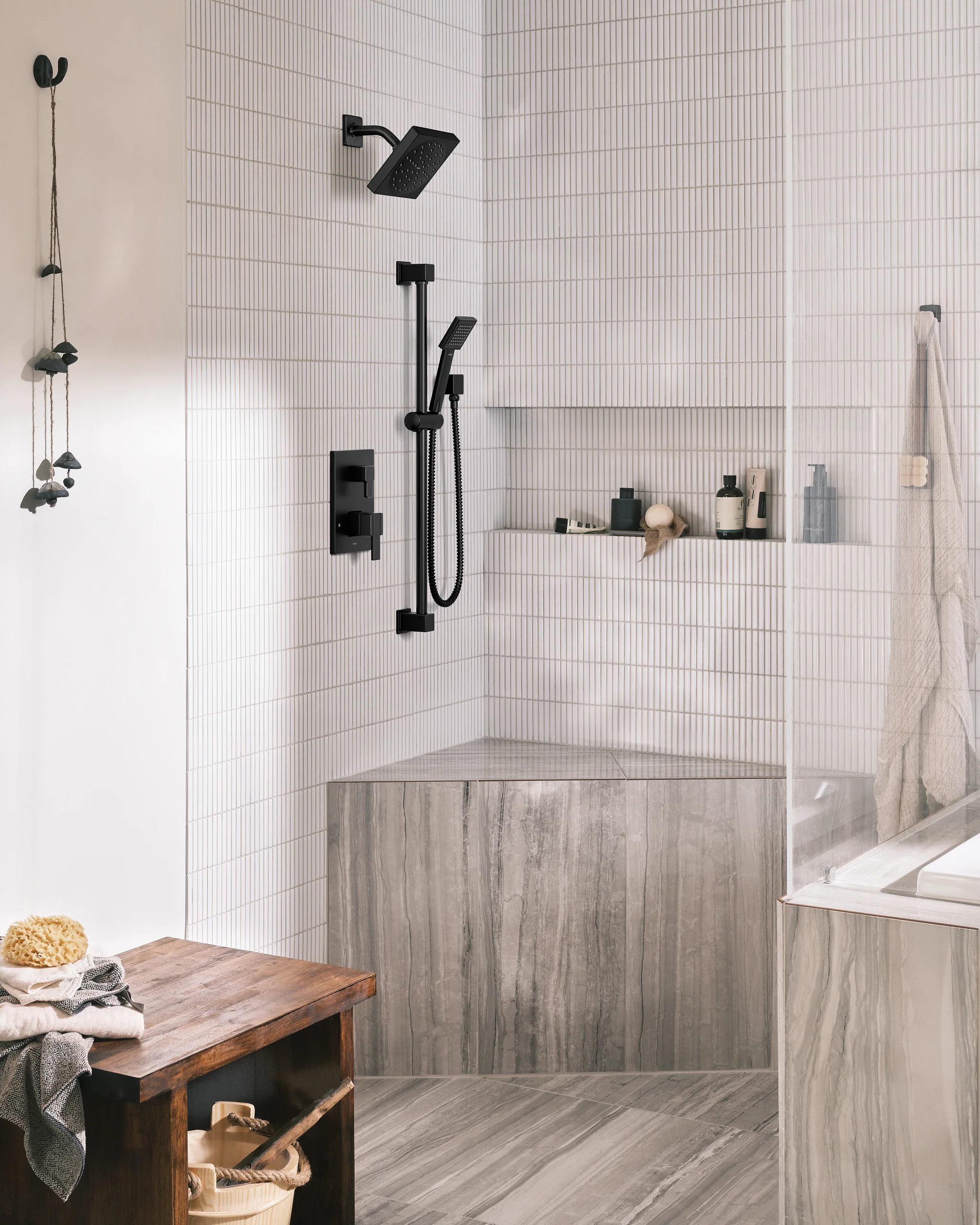 Moen 90 Degree Brushed Nickel 1-Spray Handheld Shower with Slide Bar, 1.75 GPM (6.6 LPM) - Image 2