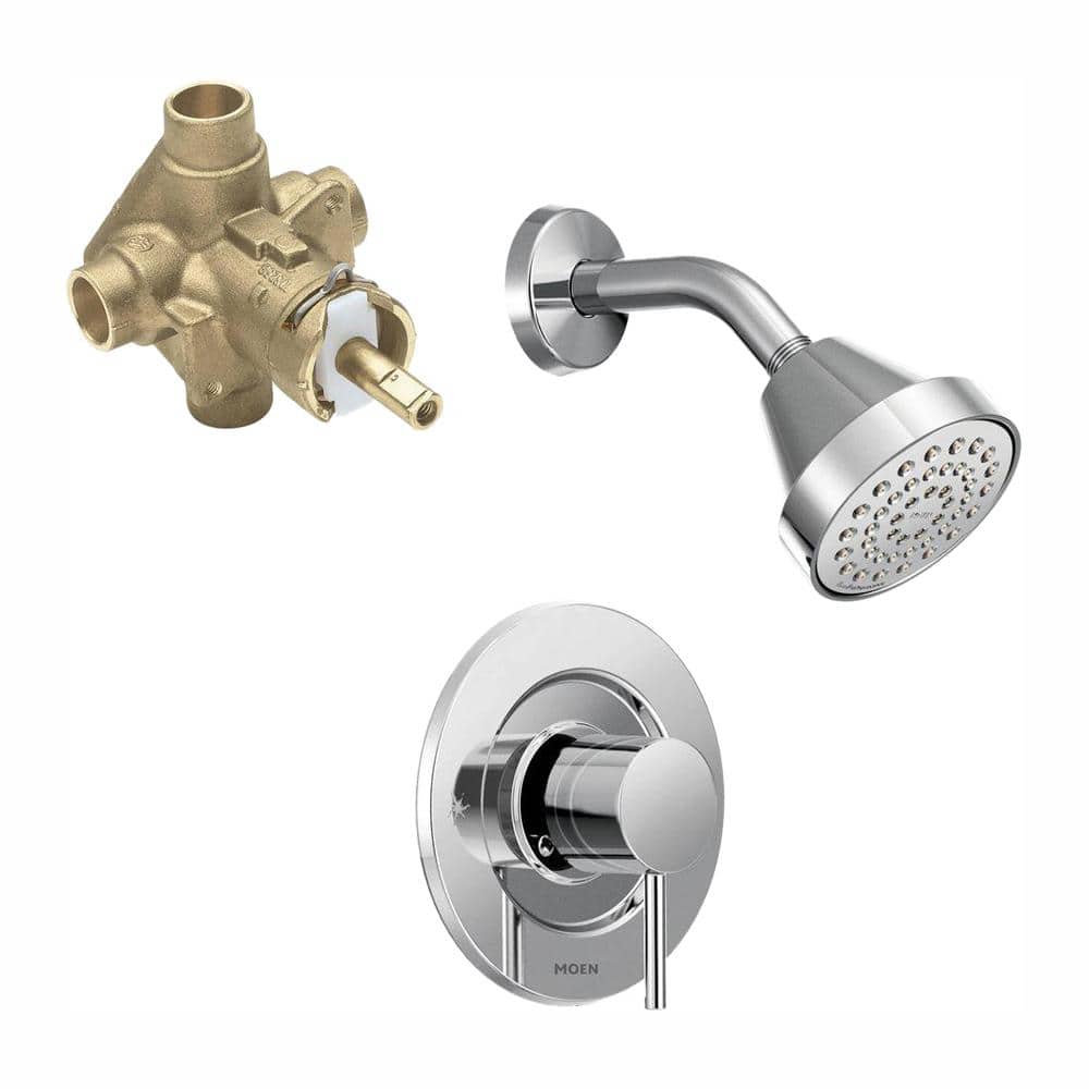 Moen Align Single-Handle 1-Spray Shower Faucet Trim Kit with Valve in Chrome (Valve Included)