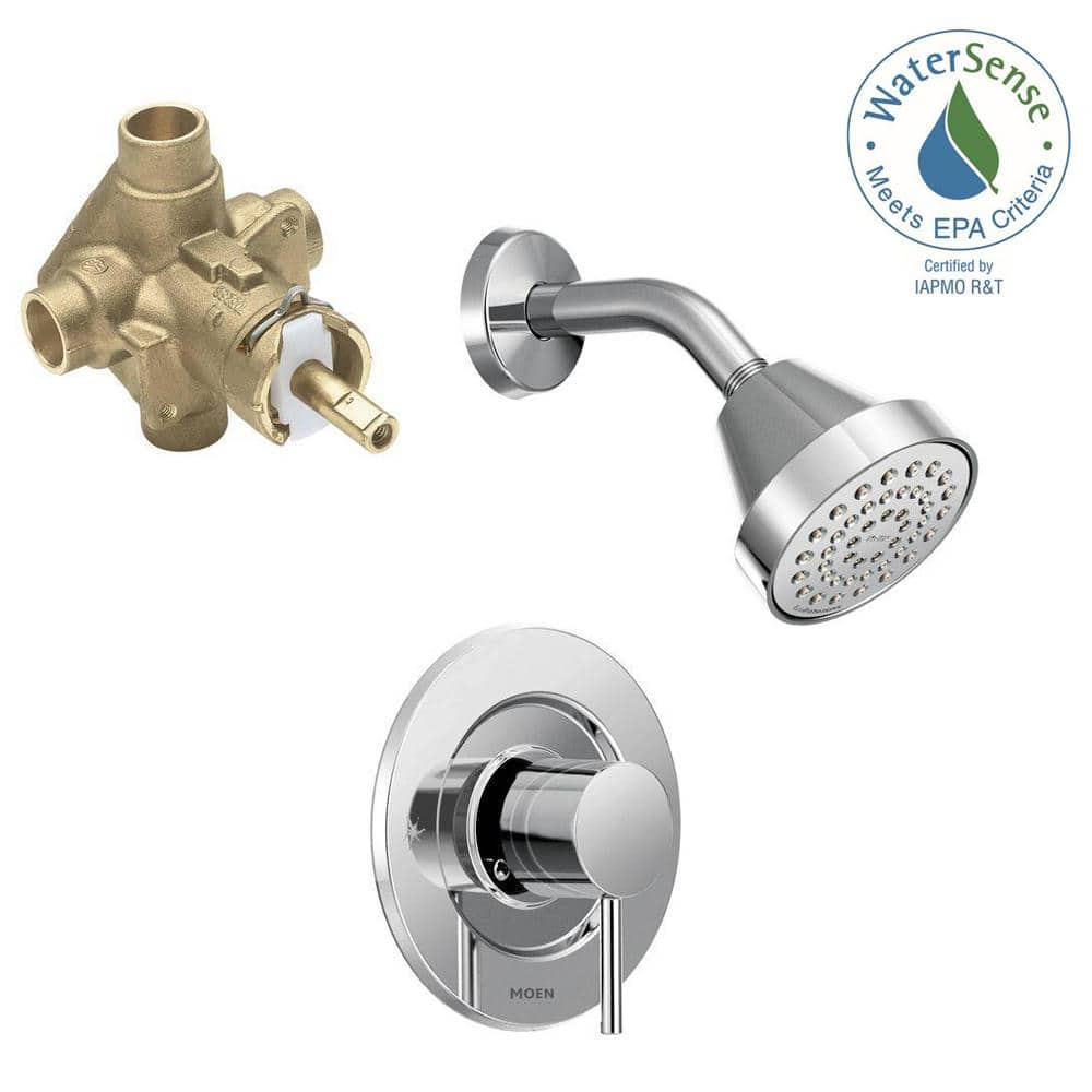 Moen Align Single-Handle 1-Spray Shower Faucet Trim Kit with Valve in Chrome (Valve Included) - Image 5
