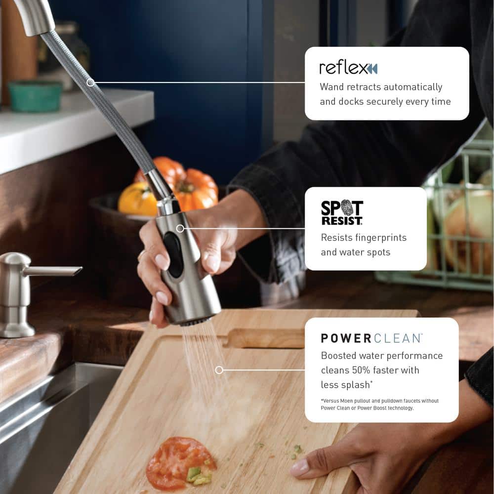 Moen Align Single-Handle Touchless Pull-Down Sprayer Kitchen Faucet with MotionSense and Power Clean, Spot Resist Stainless - Image 3