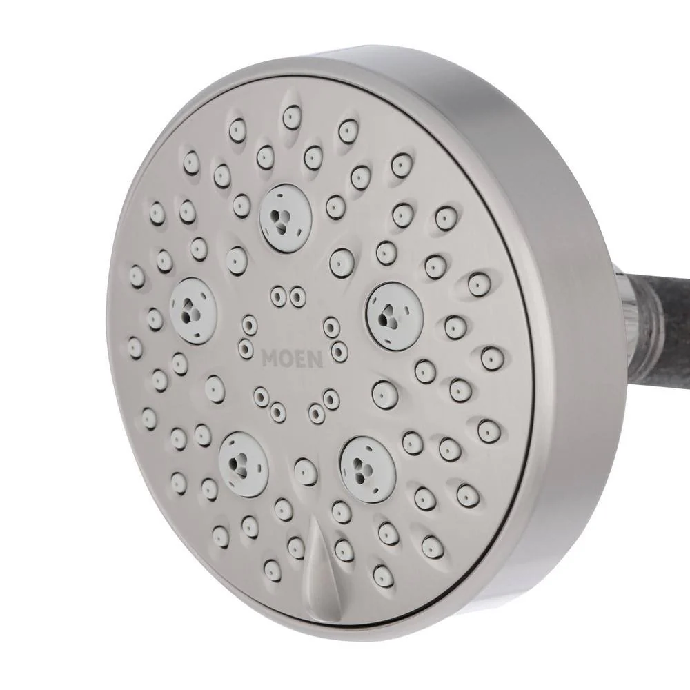 MOEN Avira 4-Spray 4.1 in. Single Wall Mount Fixed Shower Head in Spot Resist Brushed Nickel - Image 3