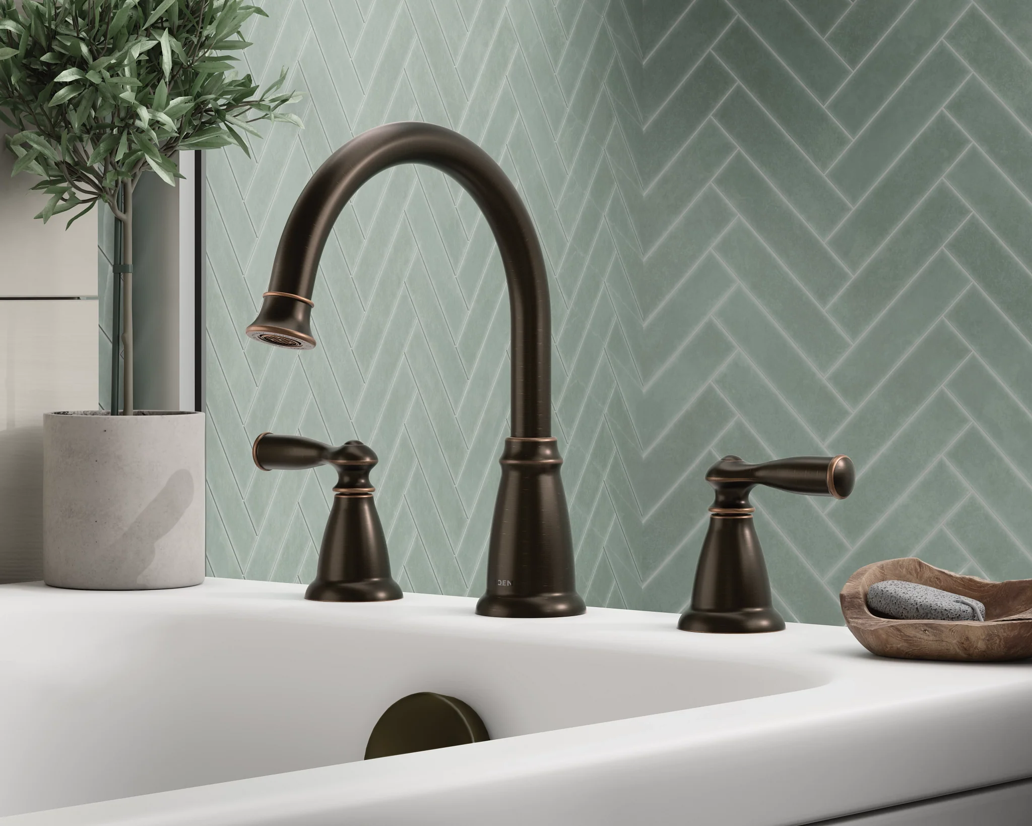 Moen Banbury 2‑Handle Deck‑Mount High Arc Roman Tub Faucet with Valve, Spot Resist Brushed Nickel - Image 5