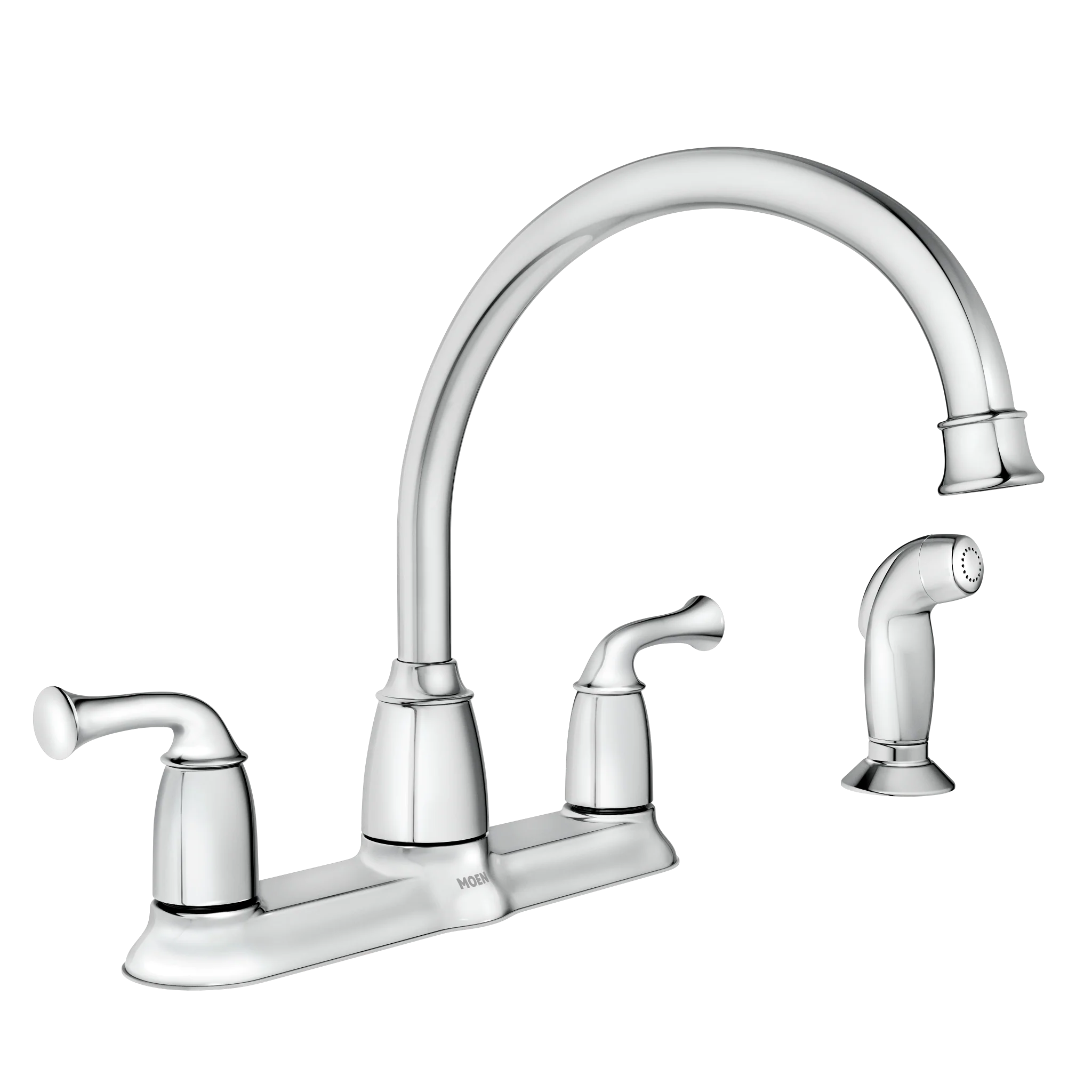 Moen Banbury 2-Handle Mid-Arc Kitchen Faucet with Side Sprayer in Chrome
