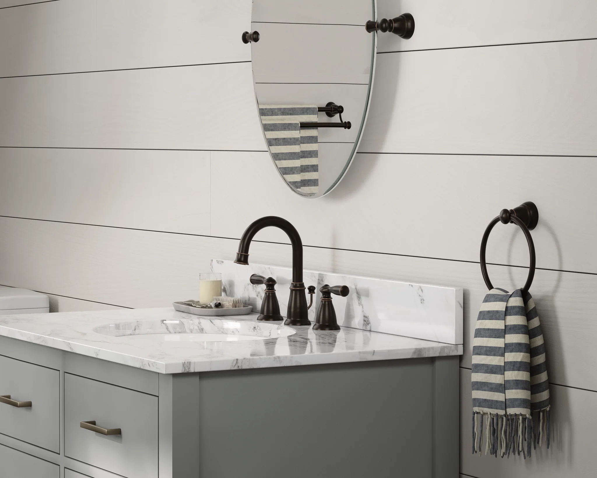 MOEN Banbury 26 in. x 23 in. Frameless Pivoting Wall Mirror in Brushed Nickel - Image 3